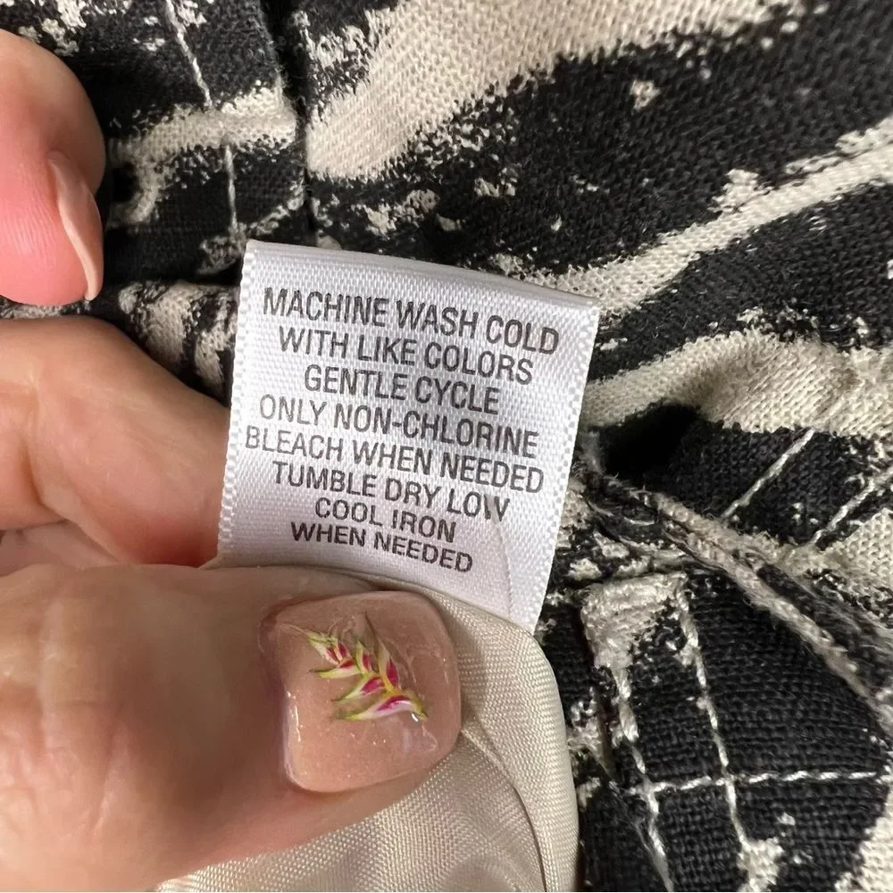 🖤Studio Works🖤🦓 Zebra Print🦓 Linen Cotton Blend Lined Blazer Jacket 🖤small